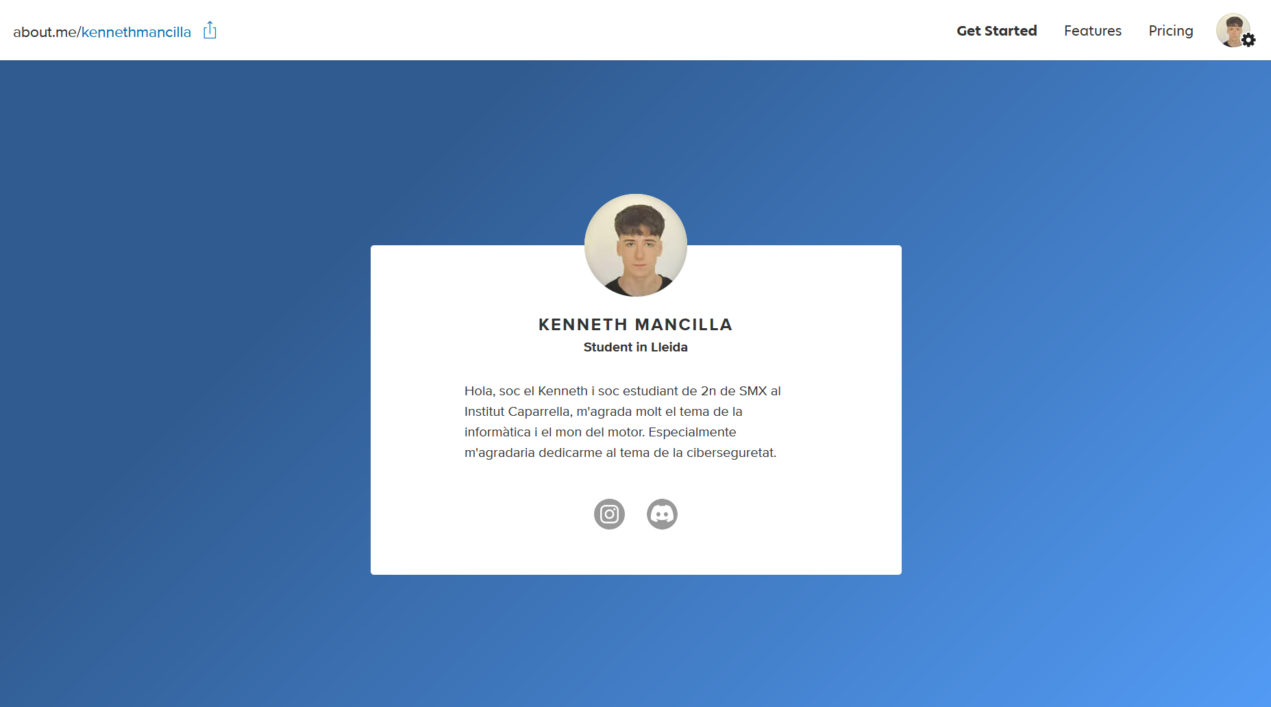 El meu perfil a about.me